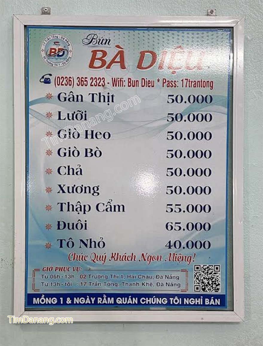 bún bò huế bà diệu đà nẵng