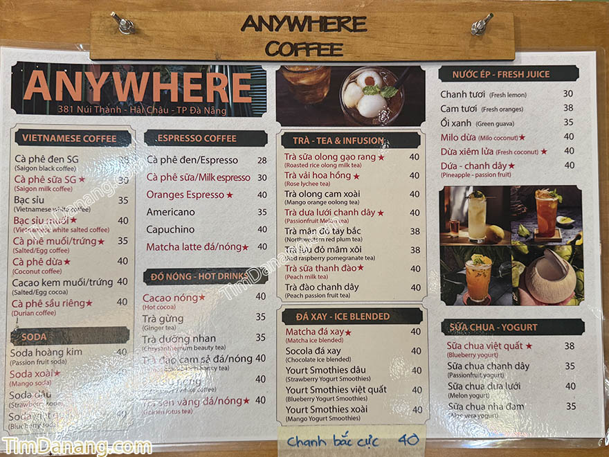 quán cafe anywhere núi thành đà nẵng
