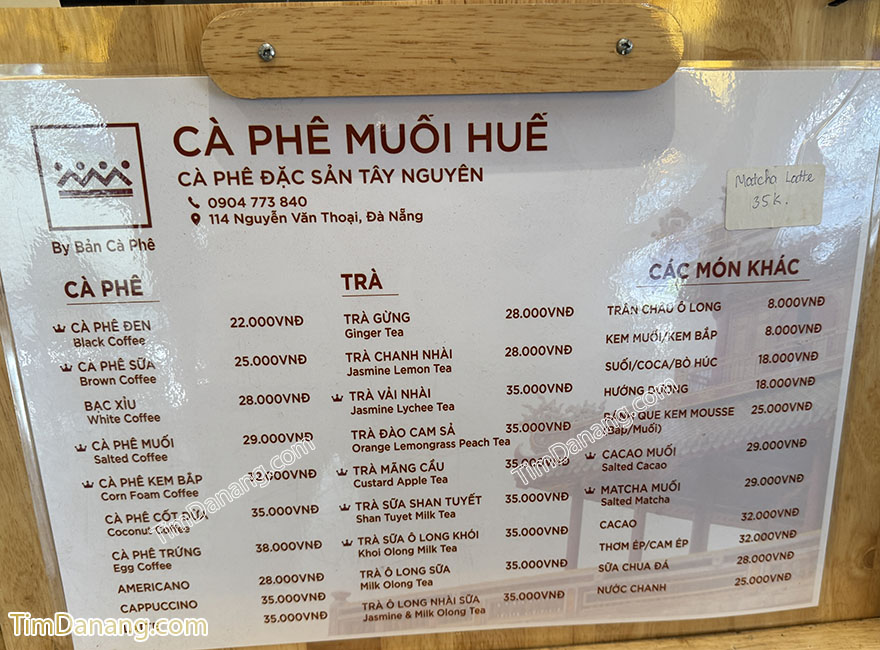 bản cafe muối huế