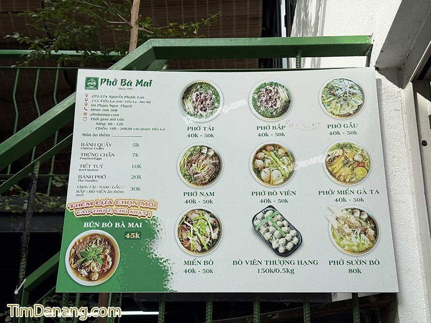 phở bà mai nguyễn phước lan hoà xuân đà nẵng